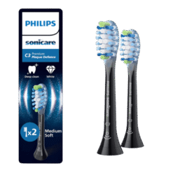 Philips Sonicare Premium Plaque Defence C3 pehme äärega hambaharja otsikud HX9042/88 (MUST, 2 tk)