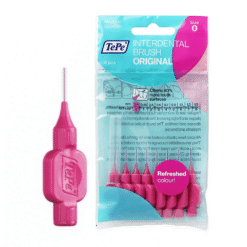 TePe 0,4 mm hambavaheharjad ROOSA (0 suurus, 8 tk pakis - interdentaalhari)