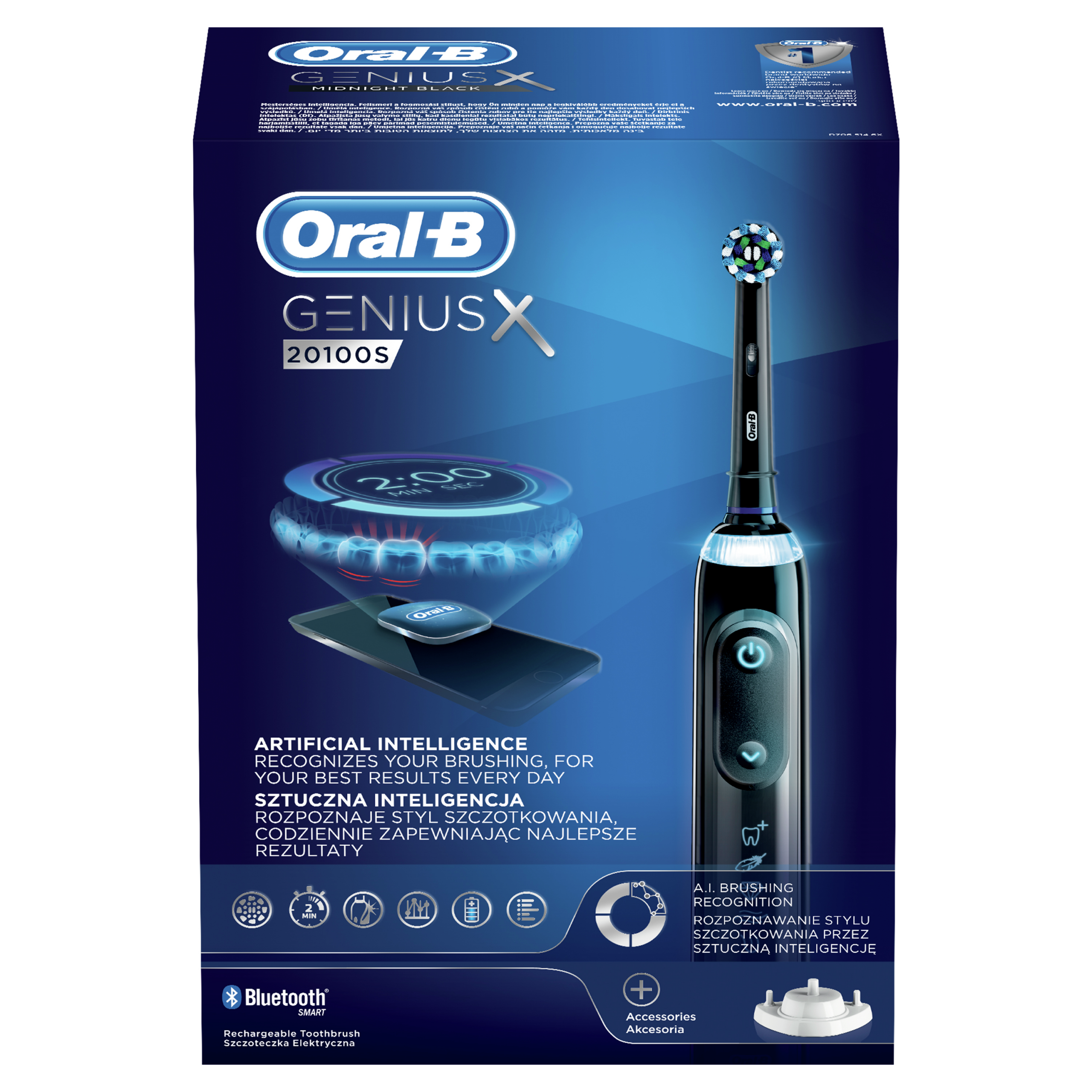 Oral-B GENIUS X 20100S Black elektriline hambahari (surveanduri, äpi, 6 režiimi ja 1 harjapeaga) - Pilt 6