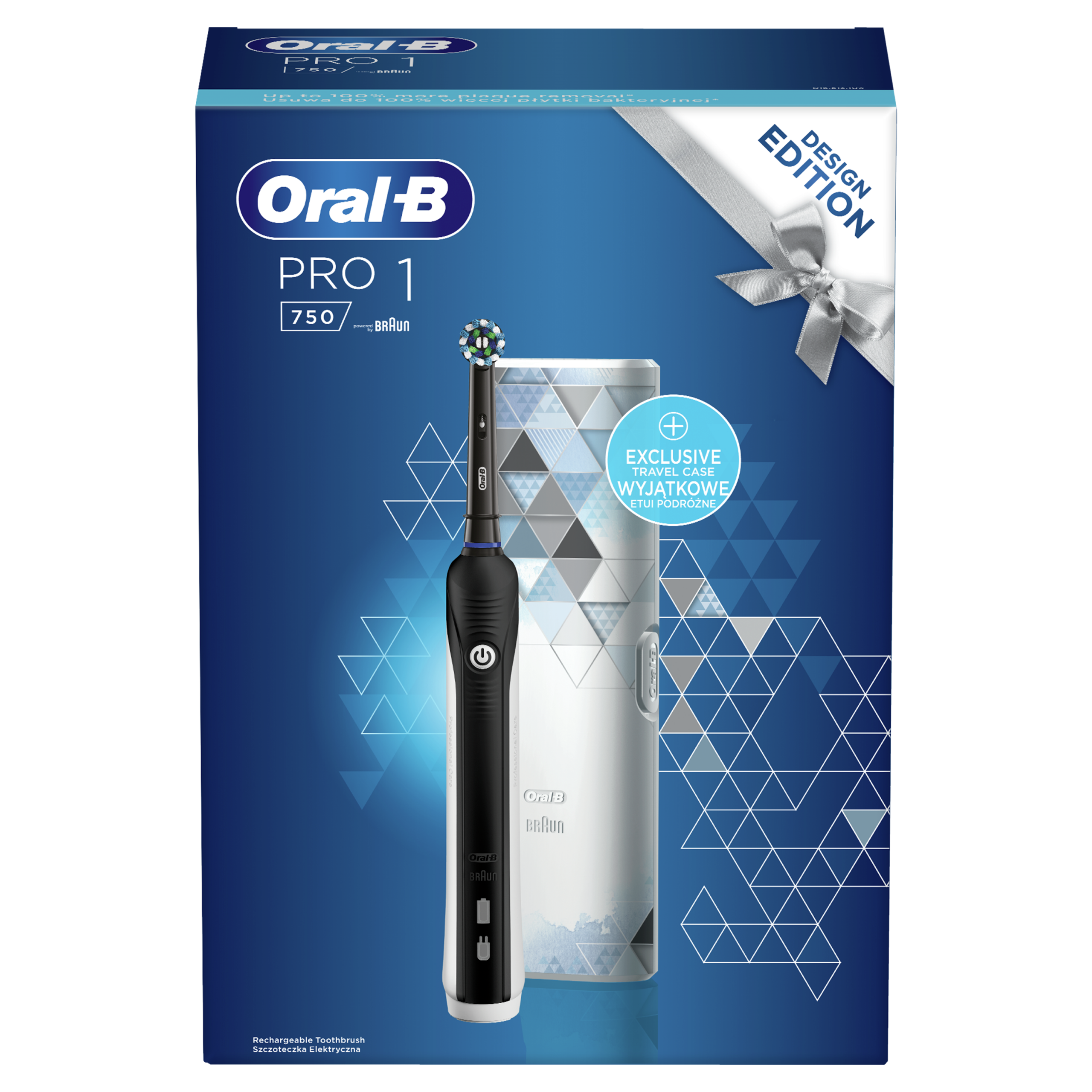 Oral-B PRO 1 / 750 elektriline hambahari koos surveanduri ja reisikarbiga (1 režiim, 1 harjapea - MUST) - Pilt 3