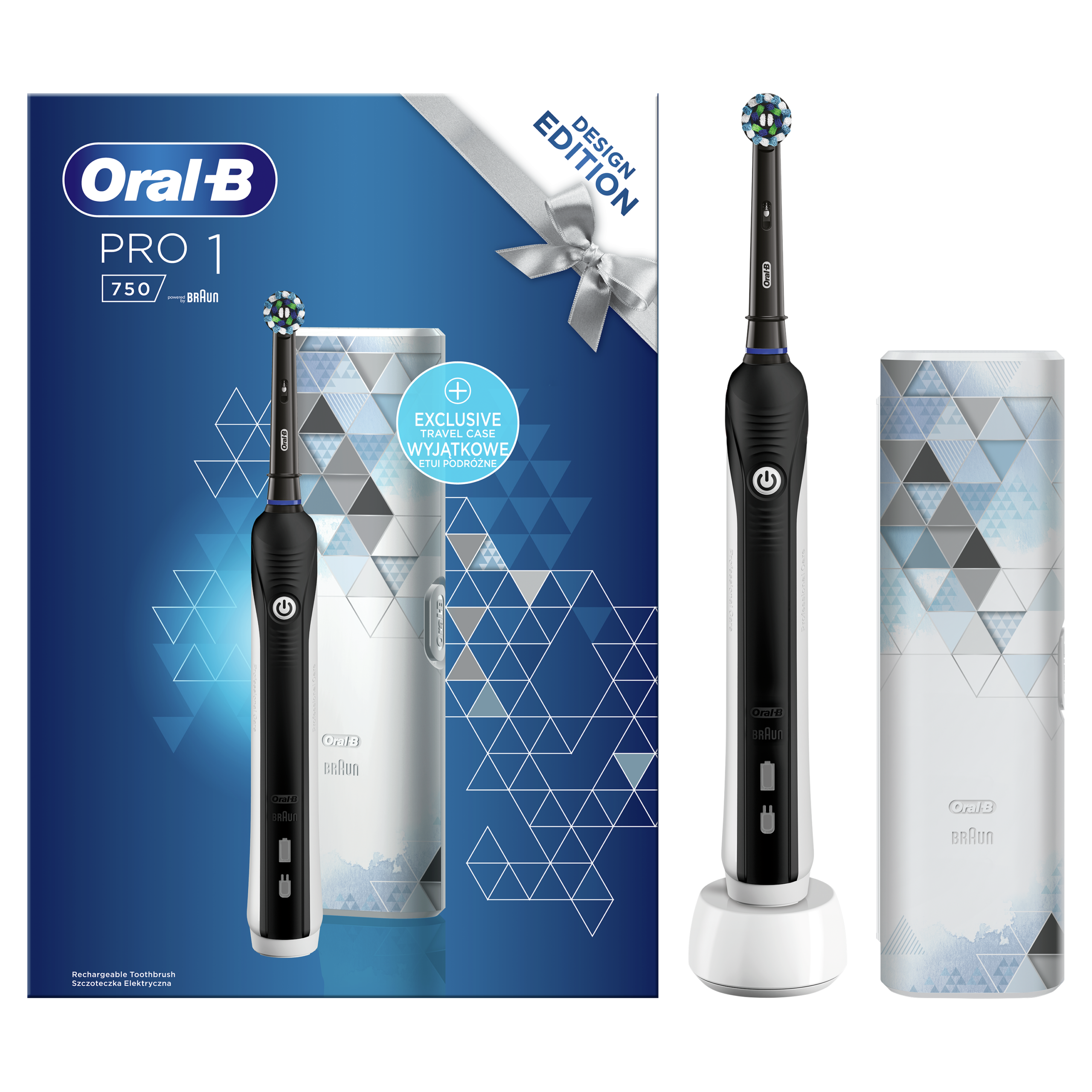 Oral-B PRO 1 / 750 elektriline hambahari koos surveanduri ja reisikarbiga (1 režiim, 1 harjapea - MUST) - Pilt 5
