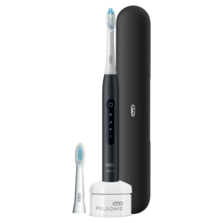 Oral-B Pulsonic SLIM Luxe 4500 Matte Black Sonic elektriline hambahari (2 harjapead) + Reisikarp - Pilt 2