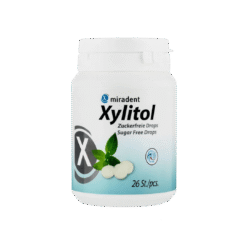 Lutsukommid Miradent PIPARMÜNT 100% Xylitol 60g (suhkruvabad pastillid ksülitooliga)