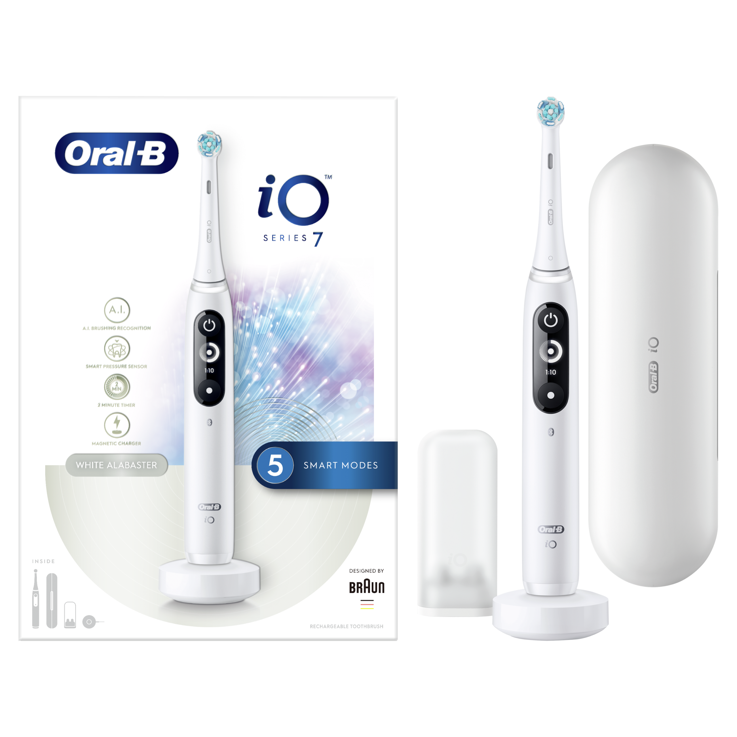 Oral-B iO7 elektriline hambahari White Alabaster (5 režiimi, kiirlaadija) - Pilt 3