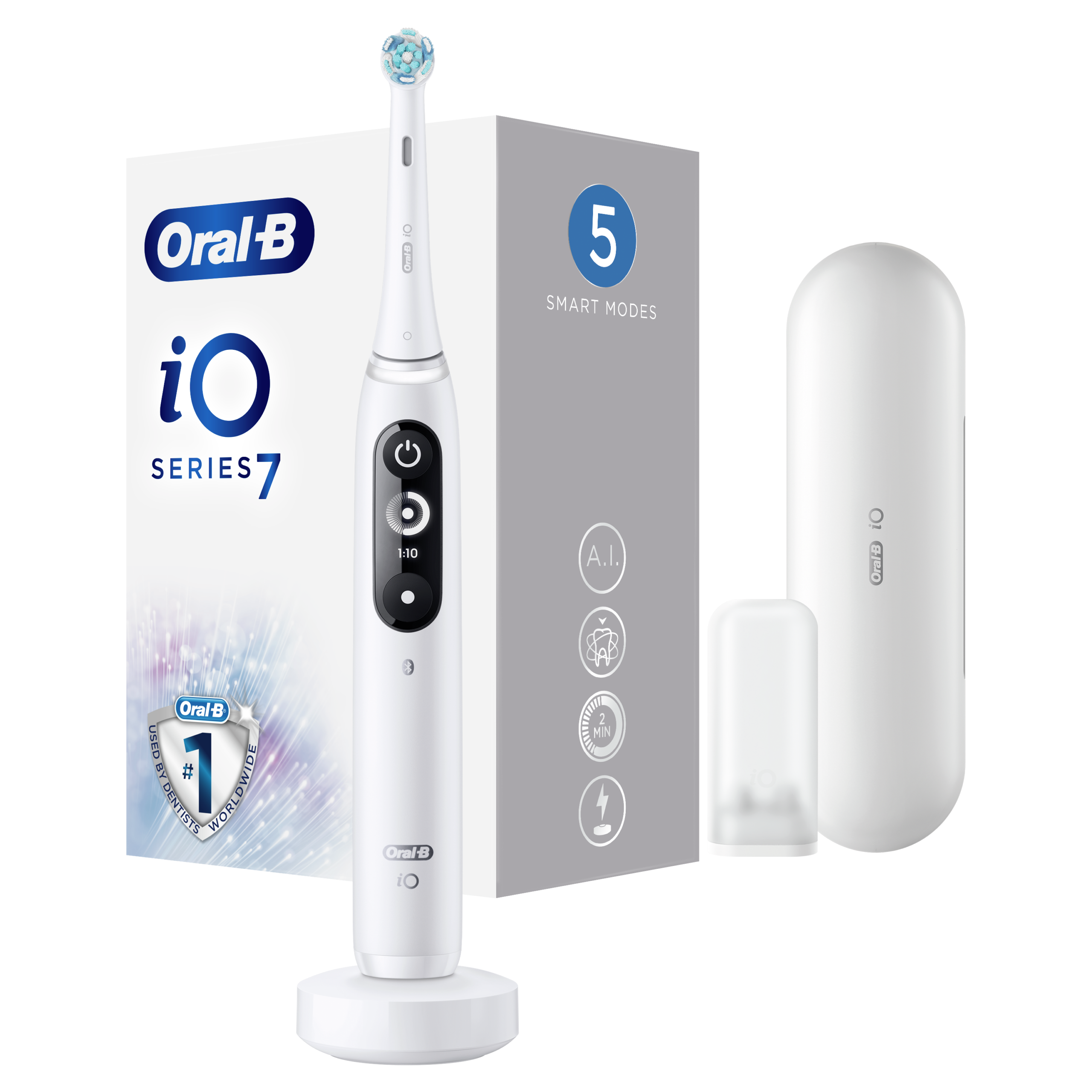 Oral-B iO7 elektriline hambahari White Alabaster (5 režiimi, kiirlaadija)