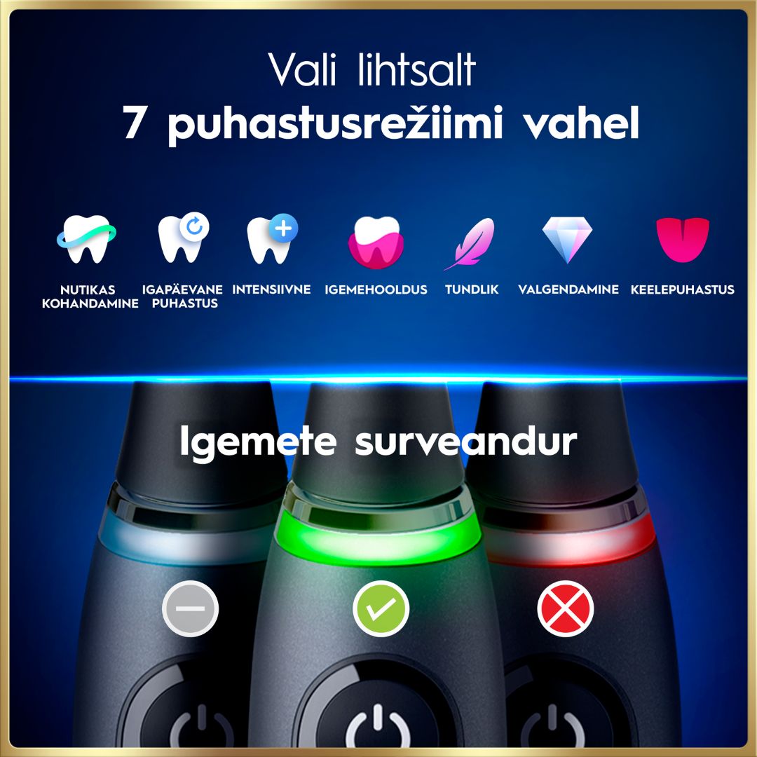 Oral-B iO9 Genius elektriline hambahari Black Onyx (7 režiimi, kiirlaadija) - Pilt 11