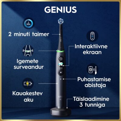 Oral-B iO9 Genius elektriline hambahari Black Onyx (7 režiimi, kiirlaadija) - Pilt 2
