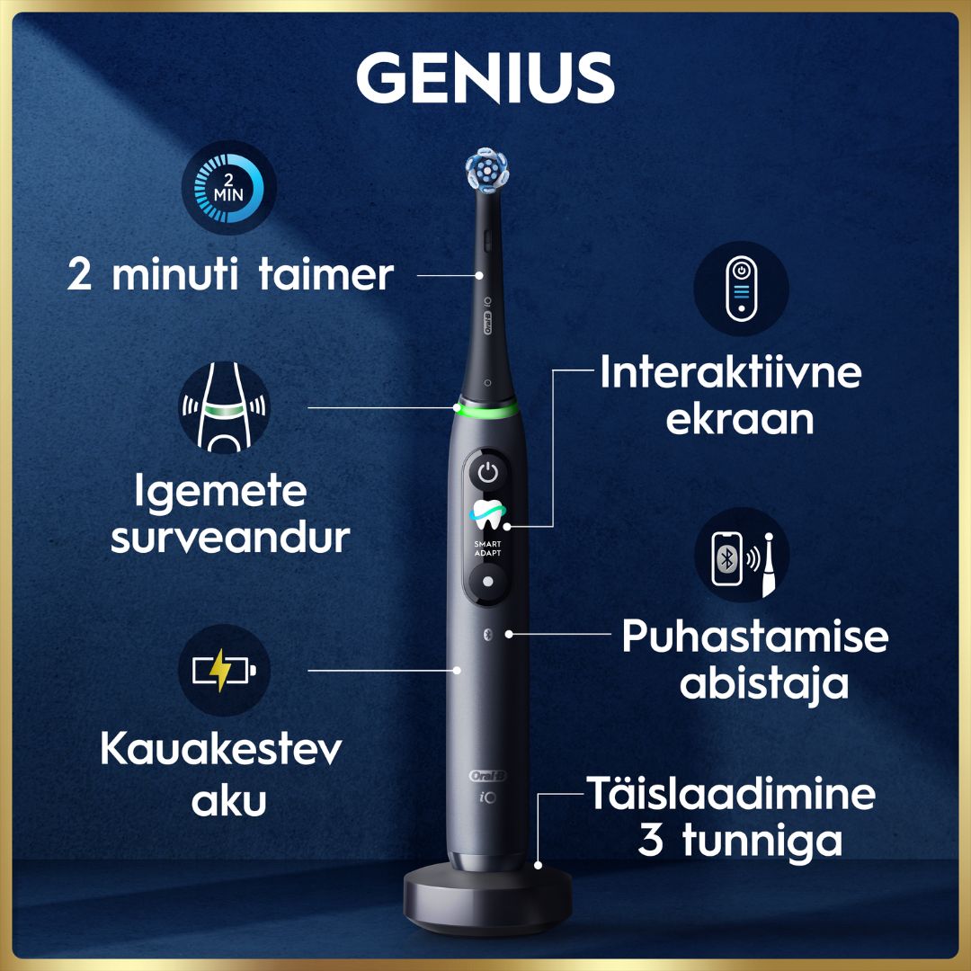 Oral-B iO9 Genius elektriline hambahari Black Onyx (7 režiimi, kiirlaadija) - Pilt 2