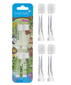 Brush-Baby WildOnes väikelaste elektrilise hambaharja vahetusotsik 0-6a (4tk) - ainult WildOnes ja KidzSonic