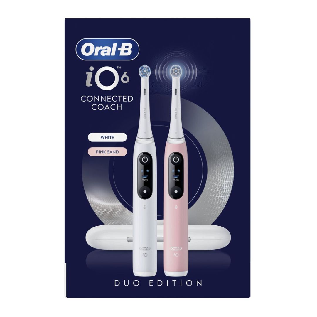 Oral-B iO6 elektriline hambahari White Alabaster / Pink Sand (2 hambaharja, 5 režiimi, ekraan) - Pilt 3