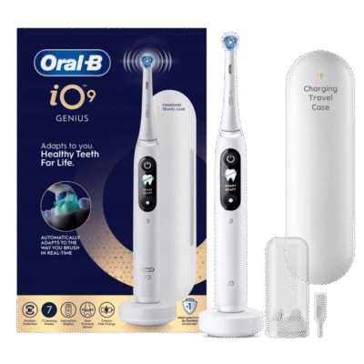Oral-B iO9 Genius elektriline hambahari White Alabaster (7 režiimi, kiirlaadija)