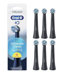 Oral-B iO Ultimate Clean Black keskmise tugevusega hambaharja otsikud MUST (CB-6, 6tk)