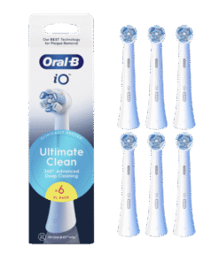 Oral-B iO Ultimate Clean White keskmise tugevusega hambaharja otsikud VALGE (CWF-6, 6tk)
