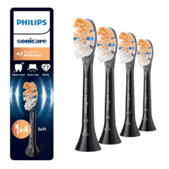Philips Sonicare A3 Premium All-in-One (Soft) pehmed hambaharja otsikud HX9094/88 (MUST, 4 tk)