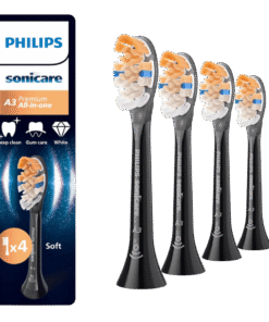 Philips Sonicare A3 Premium All-in-One (Soft) pehmed hambaharja otsikud HX9094/88 (MUST, 4 tk)