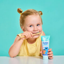 3 x happybrush SUPER KIDS hambapasta 2-6a väikelastele 75ml (fluoriidiga) - Pilt 4