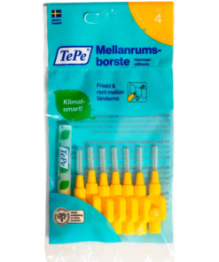 TePe 0,7 mm hambavaheharjad KOLLANE (4 suurus, 8 tk pakis - interdentaalhari)